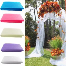 Decorative Flowers & Wreaths 10m/lot Sheer Crystal Organza Fabric Tulle Roll For Wedding Festival Party Decoration 18 Colours Choose 8Z