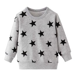 jumping Metres Children Boys Sweaters Stars Print Kids Tops for Autumn Winter Selling Designs Girls Shirt Sport Clothes 210529