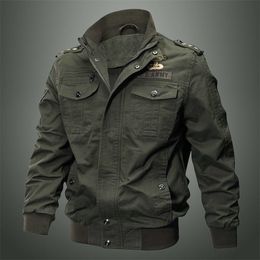 Autumn And Winter Men's Multi Pocket Military Jacket Pure Cotton Casual Work Large Loose Special Forces Men 211217