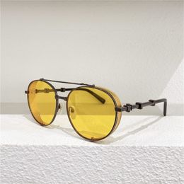 UV400 Protection Sunglasses With Box Movable Side Net Sun Glass Round Metal Frame Retro Eyewear Double Beam Eyeglasses