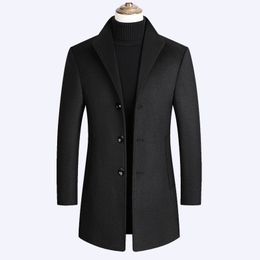 Sale Designers Men Woolen Coat Jackets Thick Winter Wool Mens Classic Solid Male Overcoat Fashion Button Up Collar Menss Coats