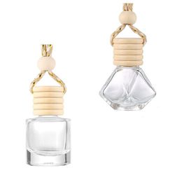 Car Perfume Bottle Air Freshener Diffuser Hanging Fragrance Bottles Pendant Empty Glass Jars Package for Essential Oils Decor Accessories