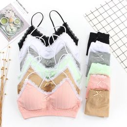 Women Lace Underwear Sexy Bra Set Seamless Solid Sport Lingerie Suit Fitness Crop Top Female Running Yoga Outfit