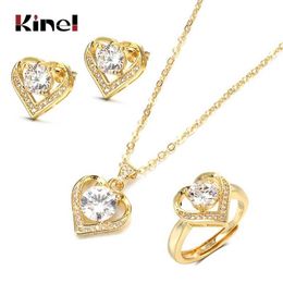 Jewellery Sets Luxury designer Bracelet Kinel 18K Gold Zircon Set Promise Ring Stud Earring Necklace Sterling Silver Christmas Valentine's Day