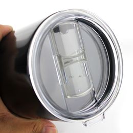 Transparent Plastic Cups Lid Drinkware Lid Sliding Switch Cover for 20 30 oz Cars Beer Mugs Splash Spill Proof DH0370