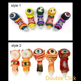 3D Cartoon pipe Hand Smoking Pipes Heady dry herb tobacco with Coloured drawing Oil Burner