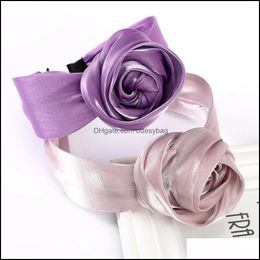Jewelry Jewelrysolid Color Floral Headbands Bands For Women Hoop Top Flower Fashion Hairbands Bezel Hair Aessories Drop Delivery 2021 3Jsk8