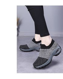 2022 large size women's shoes air cushion flying knitting sneakers over-toe shos fashion casual socks shoe WM2218