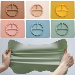 Baby Dishes Silicone Plate Tray Antislip Mini Mat Toddler Placemat Waterproof Dinning Table Pads 211026