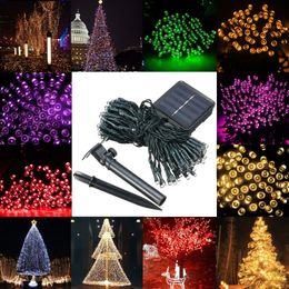 Waterproof Solar Powered 12M 100LED String Fairy Light Garden Party Christmas Decor - Pink