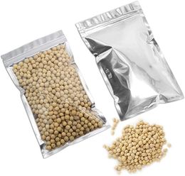 100pcs/lot Resealable Zipper Bags Smell Proof Pouch Aluminum Foil Food Storage Bag for Coffee Tea Cookie Package
