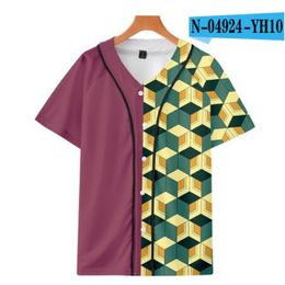 Summer Fashion Tshirt Baseball Jersey Anime 3D Printed Breathable T-shirt Hip Hop Clothing 075