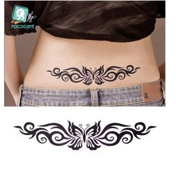 Crotch Tattoo Girls Temporary Tattoos Black Design Waist Body Art Sexy Sticker Leg Belly Waterproof For Women