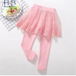 Cotton Baby Girls Leggings Lace Princess Skirt-pants Spring Autumn Children Slim Skirt Trousers for 2-6 Y 210611