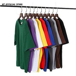 Short Sleeved T-Shirt Men Solid Bottoming Shirt Clothing Loose Casual Harajuku Men's Oversized T Shirts 5XL 11 Colours Graphic 210329