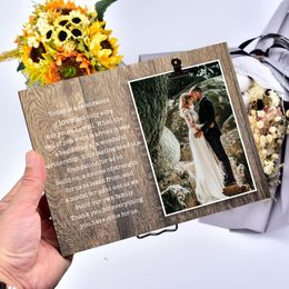 -Frames Holz PO Frame Kostenlose DIY Individuell anpassen Wohnkultur Paar Liebesbild mit Halter Romantische Geschenke für Ehemann Ehefrau