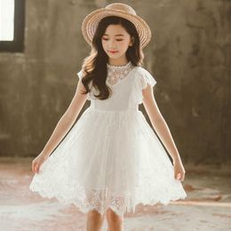 Girls Dress Summer Baby Princess Dresses Wedding Birthday Party Costume White Lace Kids Dress For Girl 3 4 6 8 10 12 14 Yrs Q0716