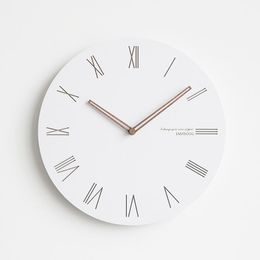 Wall Clocks Roman Numeral Clock 12 Inch Nordic Modern Design Minimalist European Mute Hanging Watch For Living Room Decor Gift