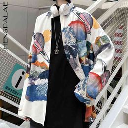 Trend Printed Blouse Women's Spring Lapel Large Size Single Breasted Long Sleeve Shirt Female Tide 5B636 210427
