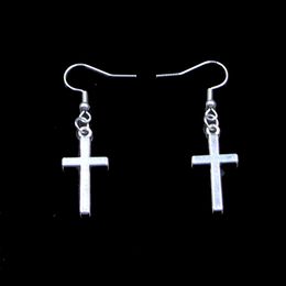 New Fashion Handmade 13*17mm Double Sided Cross Earrings Stainless Steel Ear Hook Retro Small Object Jewelry Simple Design For Women Girl Gifts