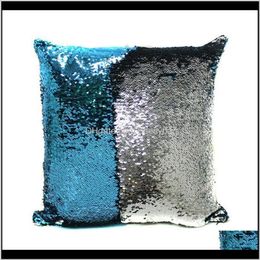 Bedding Supplies Textiles & Garden11 Color Sequin Mermaid Cushion Er Magical Glitter Throw Pillow Case Home Decorative Car Sofa Pillowcase 40