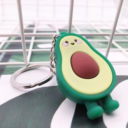 fruit shaped gifts Canada - Simulation Fruit Avocado Heart-shaped Keychain Women and Men Key Chain Cute Anime Cartoon Kids Key Ring Gift Porte Clef