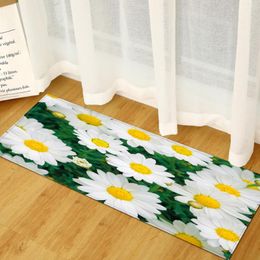 Cushion/Decorative Pillow Daisy Printed Strip Rug Sofa Wardrobe Foot Pad Non-slip Water-absorbent Bathroom Kitchen Floor Carpet Picnic Mats