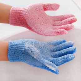 shower gloves Canada - Massage Bath Mitt Gloves Resistance Body Brush Scrubber Scrubbing Exfoliating Shower Scrub Glove Five Fingers Towel Sponge Wash Skin Moisturizing SPA Foam JY0553