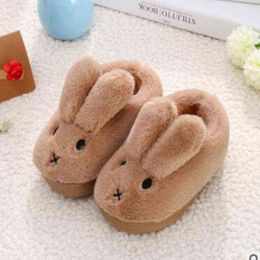 Ins Winter Fashion Baby Home Cartoon Warm Slippers Littlt Girls Home Shoes Kids Indoor Slippers Baby House Warm Shoes 211119