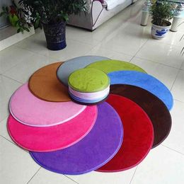 Thick Round Velvet Carpet Tents Rattan Mat Basket Yoga pad Doormats Floor For living Room Kilim Aera Kids Rugs 210317