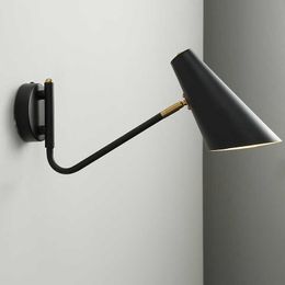 Industrial Adjustable with switch Wall Lamp Creative Reading Bedside Vintage Retro Led E27 Wall Lights Fexible Black Gold 210724