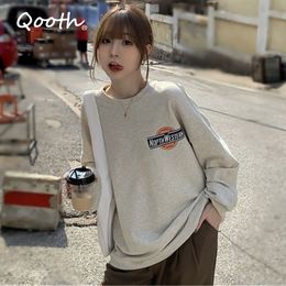 Autumn Ins Japanese Style Outfit Casual Shirts Women Tops Full Sleeve Regular Length Loose Sweatshirt Cotton CHIC QT199 210518