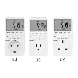 US Plug Outlet Electronic Digital Timer Socket With 220V AC Time Relay Switch Programmable Timers