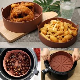 Thick Silicone Grill For Air Fryer Multifunctional Air Fryer Accessories Bread Cake Barrel Pizza Pan Baking Basket Pot Mat