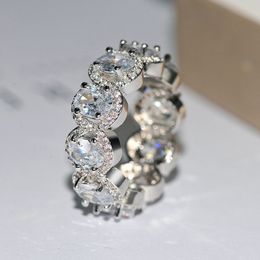 Limited Edition Eternity Promise Ring Oval Diamond CZ Vintage Engagement Wedding Rings For Women