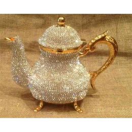 Crystal Arabic Turkish teapot pot-1500-mL handmade set traditional coffee house Decorate made in turkey FREE 210813