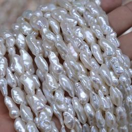 Natural 8x15mm White Keshi Freshwater Pearl Beads Full Strand For DIY Necklace Bracelet Jewelry Making