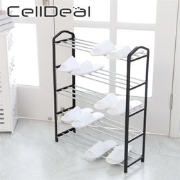 Multi-functional 3/4/5 Tiers Modern Shoe Rack Organiser Shoe Hanger Solid Room Organiser Shoes Shelf Storage Shoe Cabinets 210811