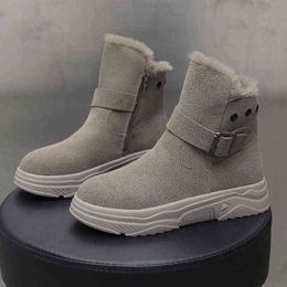 Winter Boots Fur Ankle Snow Women Khaki Black Shoes Female Designer Warm Short 2021 New