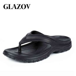 Slippers GLAZOV Brand EVA Leather Summer Men Beach Sandals Comfort Casual Shoes Fashion Flip Flops Hot Sell Footwear 220302