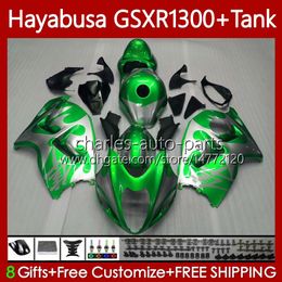 Bodywork For SUZUKI Hayabusa GSXR-1300 GSXR 1300 CC GSX-R1300 1996 2007 Bodys Green&flames 74No.296 GSXR1300 1300CC 96 97 98 99 00 01 GSX R1300 02 03 04 05 06 07 Fairing