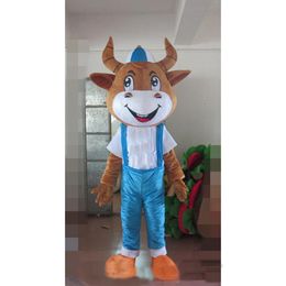 Animal Theme Cow Mascot Costume Halloween Christmas Fancy Party Cartoon Character Outfit Suit Adult Women Men Dress Carnival Unisex Adults