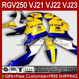 OEM Bodys Kit For SUZUKI 250CC RGV250 SAPC VJ21 RGV250 RGV-250CC 88 89 Bodywork 21HC.23 RGVT-250 RGV-250 Panel RGVT RGV 250 CC 1988 1989 Full Fairings Kit glossy yellow