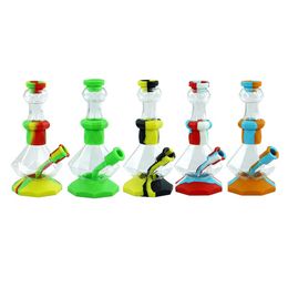 7.4'' Smoking glass water pipe hookah bubbler bong portable beaker bongs dab rig Smoke Accessories