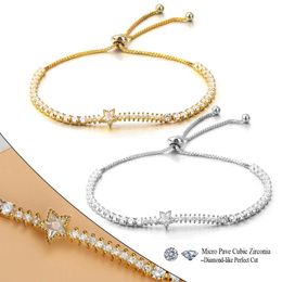 Charm Bracelets Dinglly Fine Zirconia Stone Meteor Starlink Bracelet & Bangle Pull Buckle Adjustable Boho Style For Women Men Jewelry