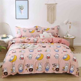 Cute Bedding Set Luxury Modern Fruit Cartoons Queen Size Sheets Adult Children Duvet Quilt Cover Comforter Kawaii Boys Girl 210706