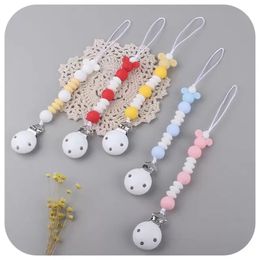 Baby Pacifier Holders Silicon Bead Chain Clips 2021 Original Desigan Infant Feeding Accessories Gift