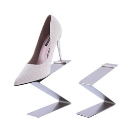 Metal N Shape Stainless Steel Shoe Holder Display Stand Bracket Retailing Store Shoes Holder Showing Tray