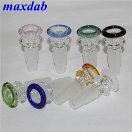 Heady Coloured hookah Glass Smoking Bowl 14mm 18mm Male with Handle Beautiful Slide for Bubbler and Ash Catcher Bong Bowls