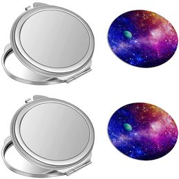 Sublimation Pocket Mirror Metal Folding Cosmetic MirrorS Oval Square Mini Portable Makeup Ornament